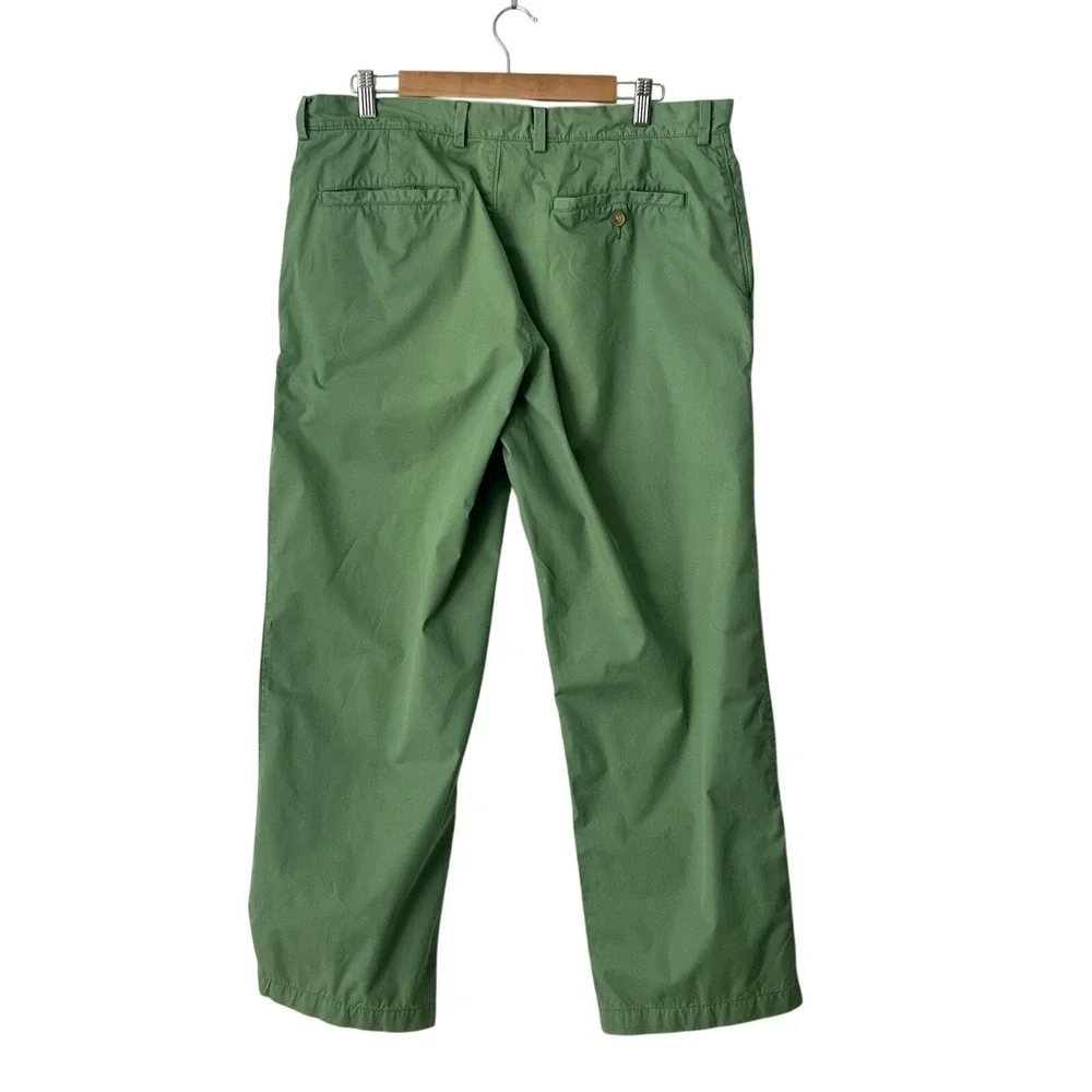 Vintage Y2K J Crew Pants Mens 36x30 Green Chino Straight Leg Classic Golf Preppy